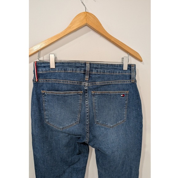 TOMMY HILFIGER Raleigh Straight Leg Jeans Blue Denim Utility Pocket Jeans Size 2 - Picture 5 of 6